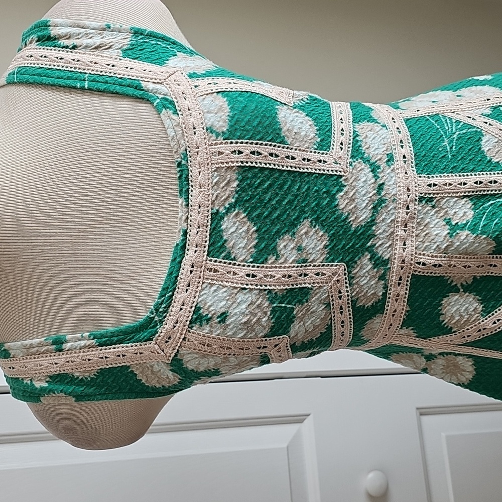 Anthropologie Maeve Green‎ and White Patterned Women's Dress. Size 2 - Picture 2 of 8